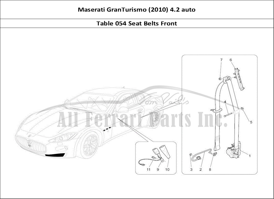 Ferrari Parts Maserati GranTurismo (2010) 4.2 auto Page 054 Front Seatbelts