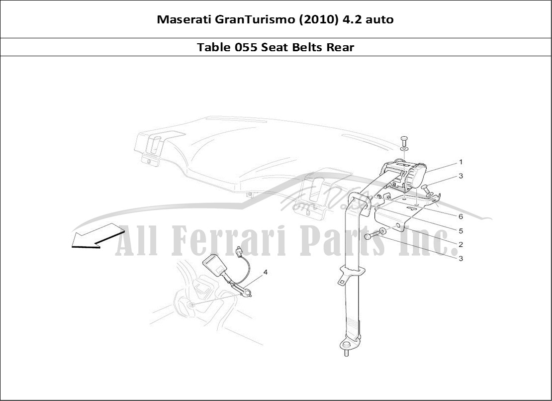 Ferrari Parts Maserati GranTurismo (2010) 4.2 auto Page 055 Rear Seat Belts