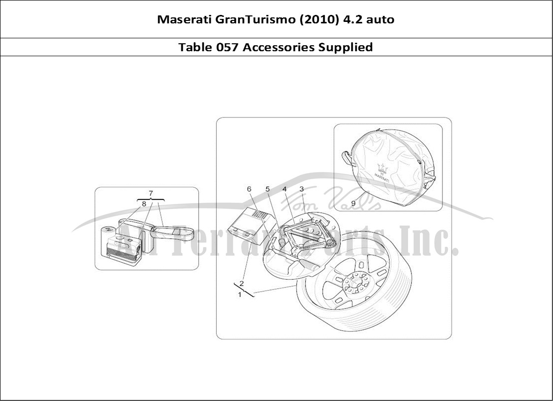 Ferrari Parts Maserati GranTurismo (2010) 4.2 auto Page 057 Accessories Provided