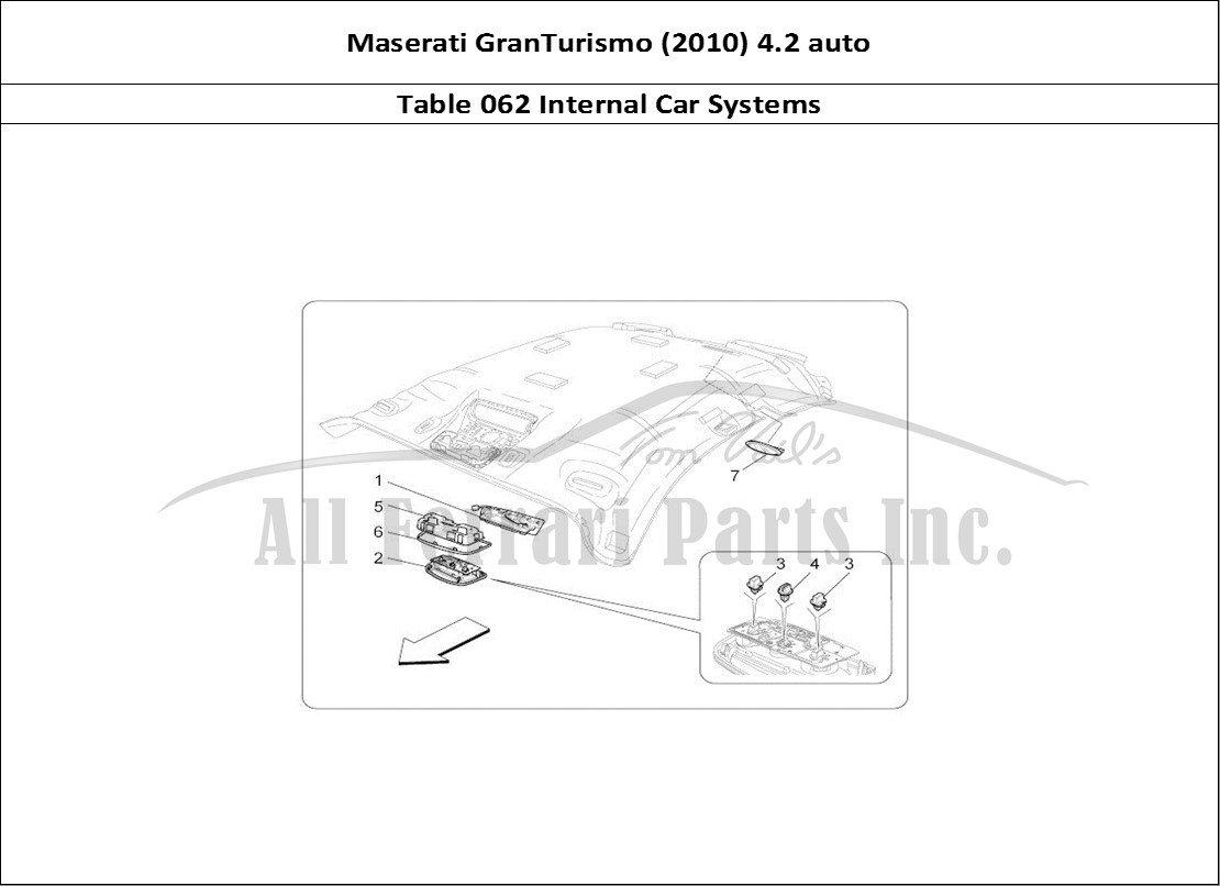 Ferrari Parts Maserati GranTurismo (2010) 4.2 auto Page 062 Internal Vehicle Devices