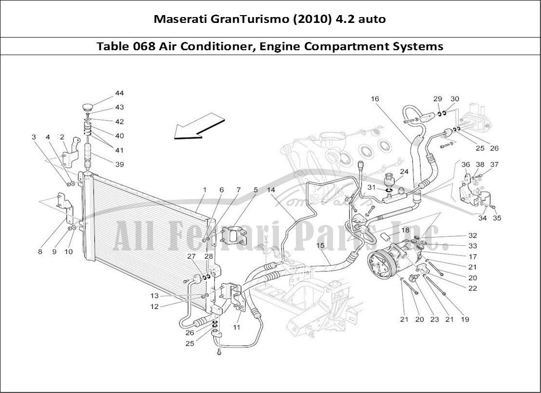 Ferrari Parts Maserati GranTurismo (2010) 4.2 auto Page 068 A/c Unit: Engine Compartm