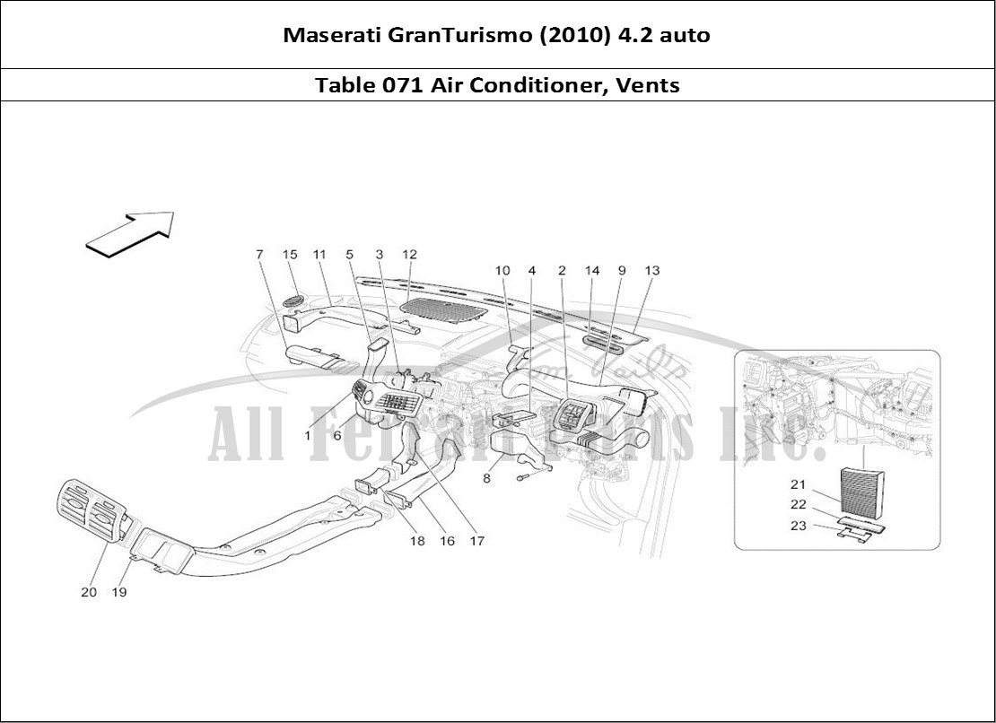 Ferrari Parts Maserati GranTurismo (2010) 4.2 auto Page 071 A/c Unit: Diffusion