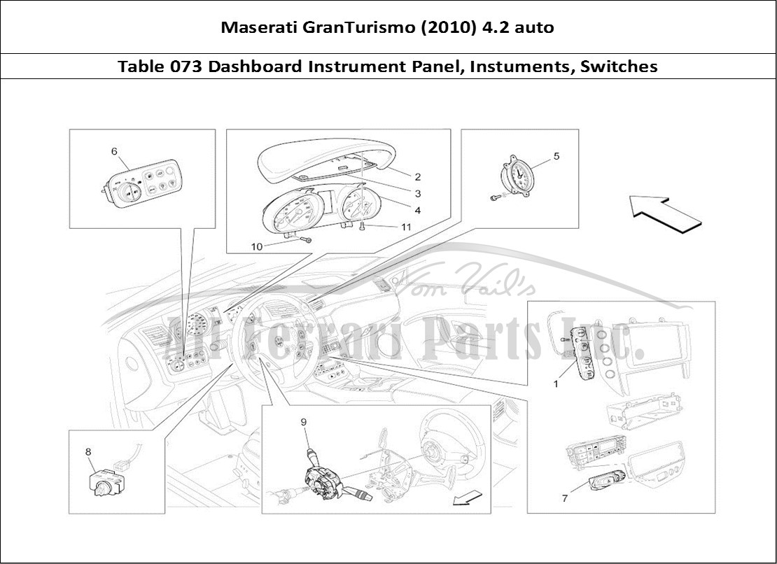 Ferrari Parts Maserati GranTurismo (2010) 4.2 auto Page 073 Dashboard Devices