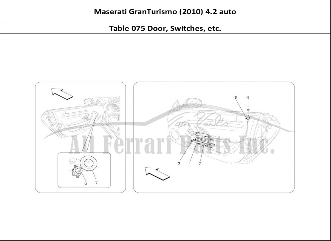 Ferrari Parts Maserati GranTurismo (2010) 4.2 auto Page 075 Door Devices