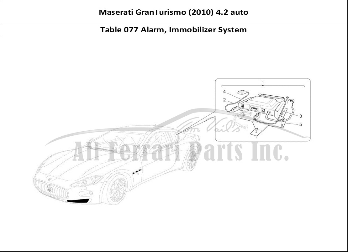 Ferrari Parts Maserati GranTurismo (2010) 4.2 auto Page 077 Alarm And Immobilizer Sys