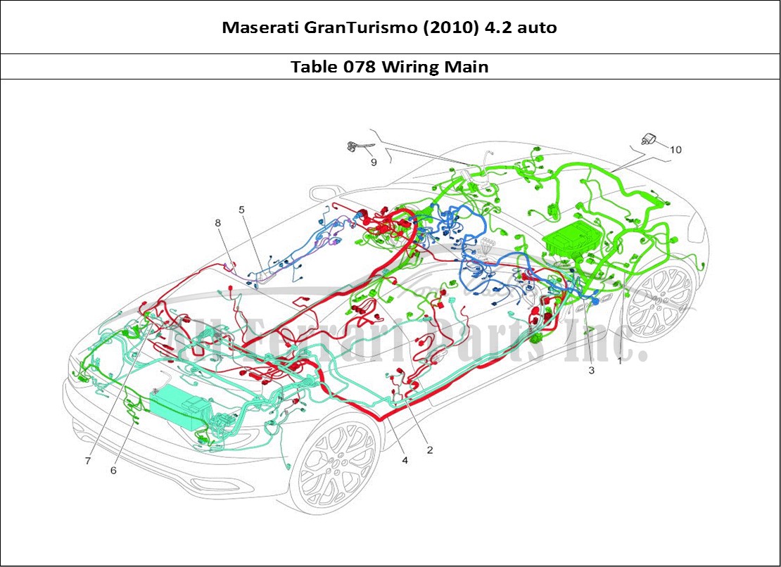 Ferrari Parts Maserati GranTurismo (2010) 4.2 auto Page 078 Main Wiring