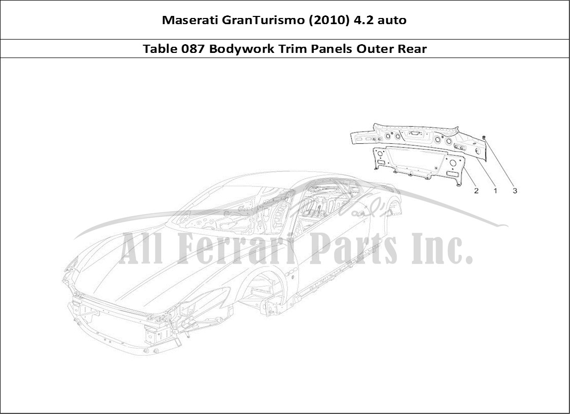 Ferrari Parts Maserati GranTurismo (2010) 4.2 auto Page 087 Bodywork And Rear Outer T
