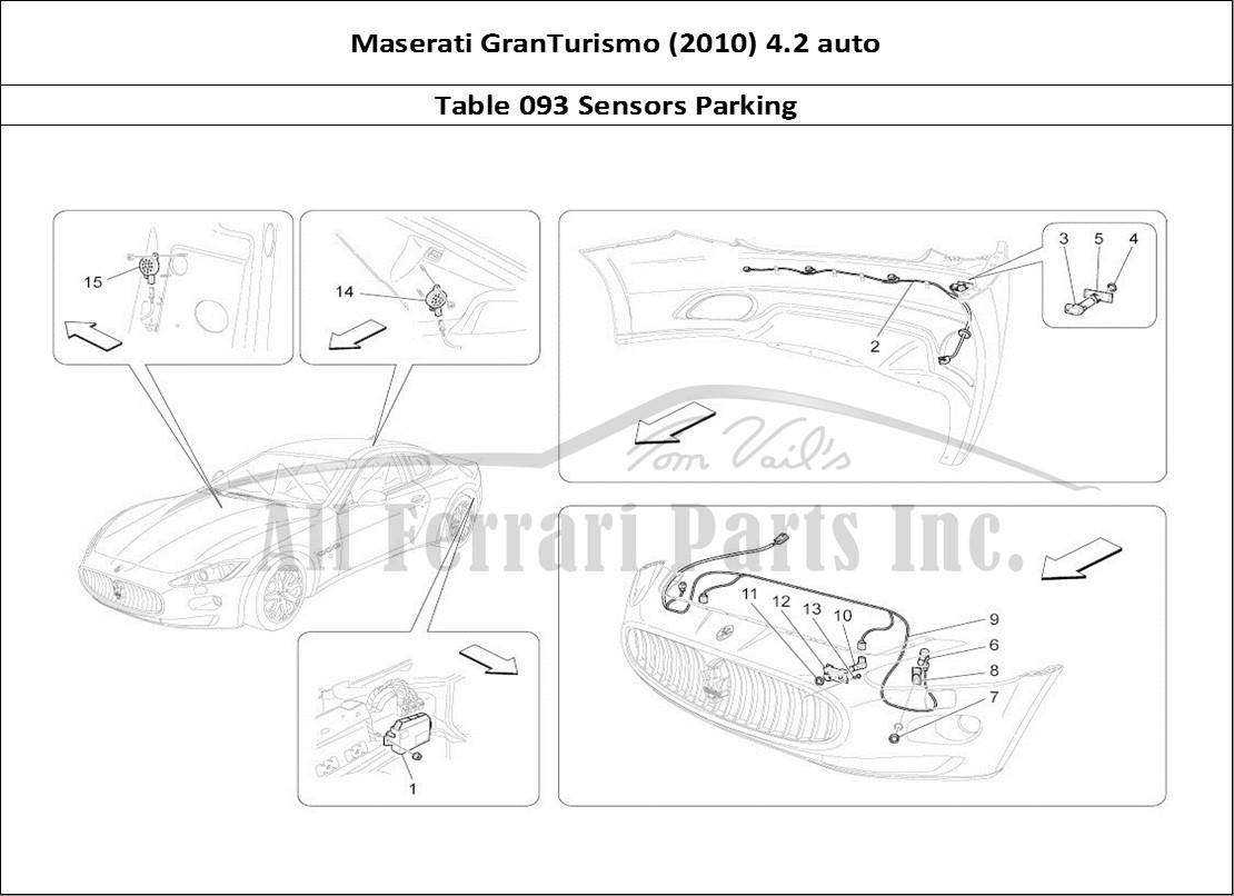 Ferrari Parts Maserati GranTurismo (2010) 4.2 auto Page 093 Parking Sensors