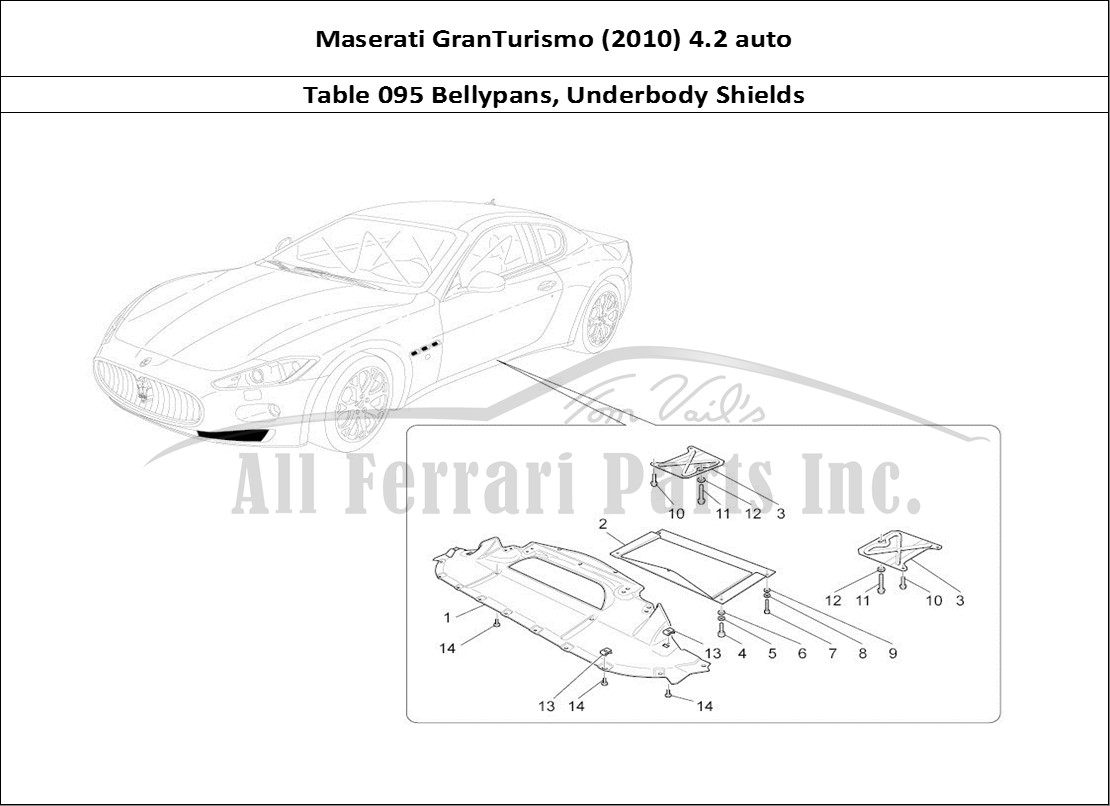 Ferrari Parts Maserati GranTurismo (2010) 4.2 auto Page 095 Underbody And Underfloor