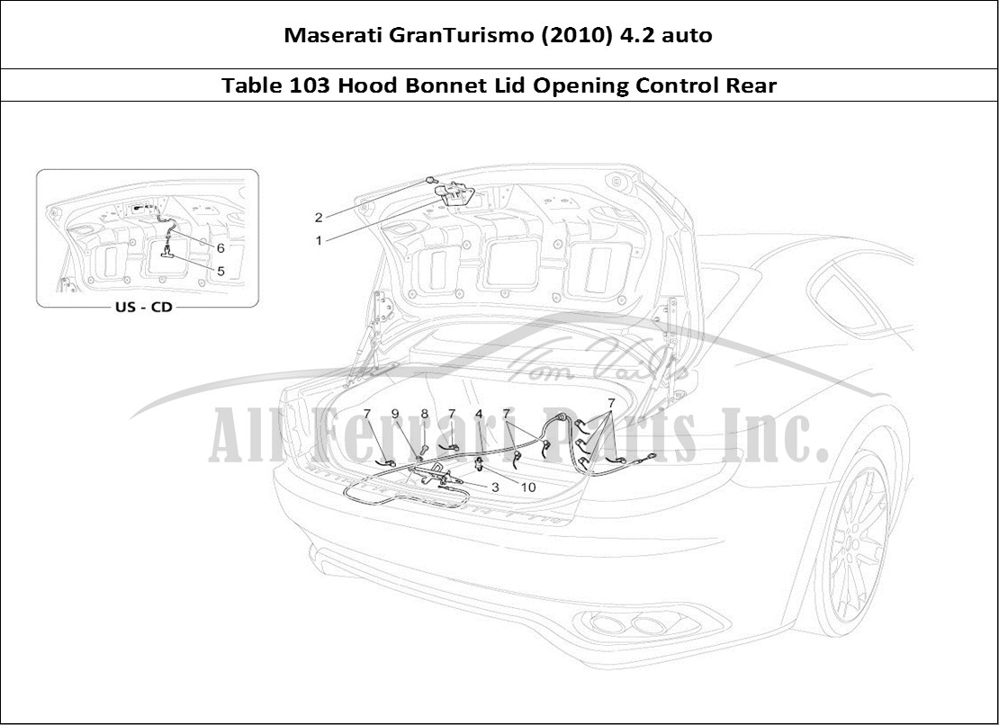 Ferrari Parts Maserati GranTurismo (2010) 4.2 auto Page 103 Rear Lid Opening Control