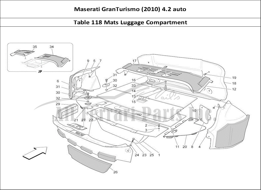 Ferrari Parts Maserati GranTurismo (2010) 4.2 auto Page 118 Luggage Compartment Mats