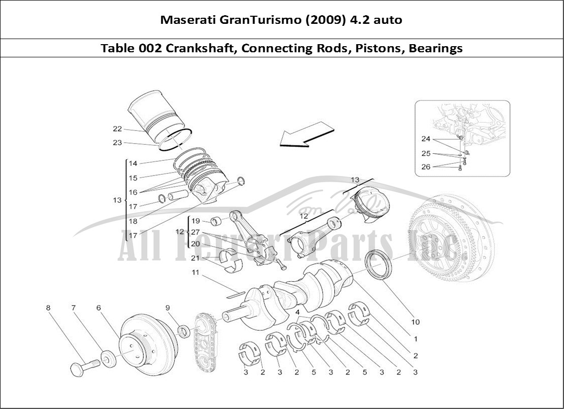 Ferrari Parts Maserati GranTurismo (2009) 4.2 auto Page 002 Crank Mechanism