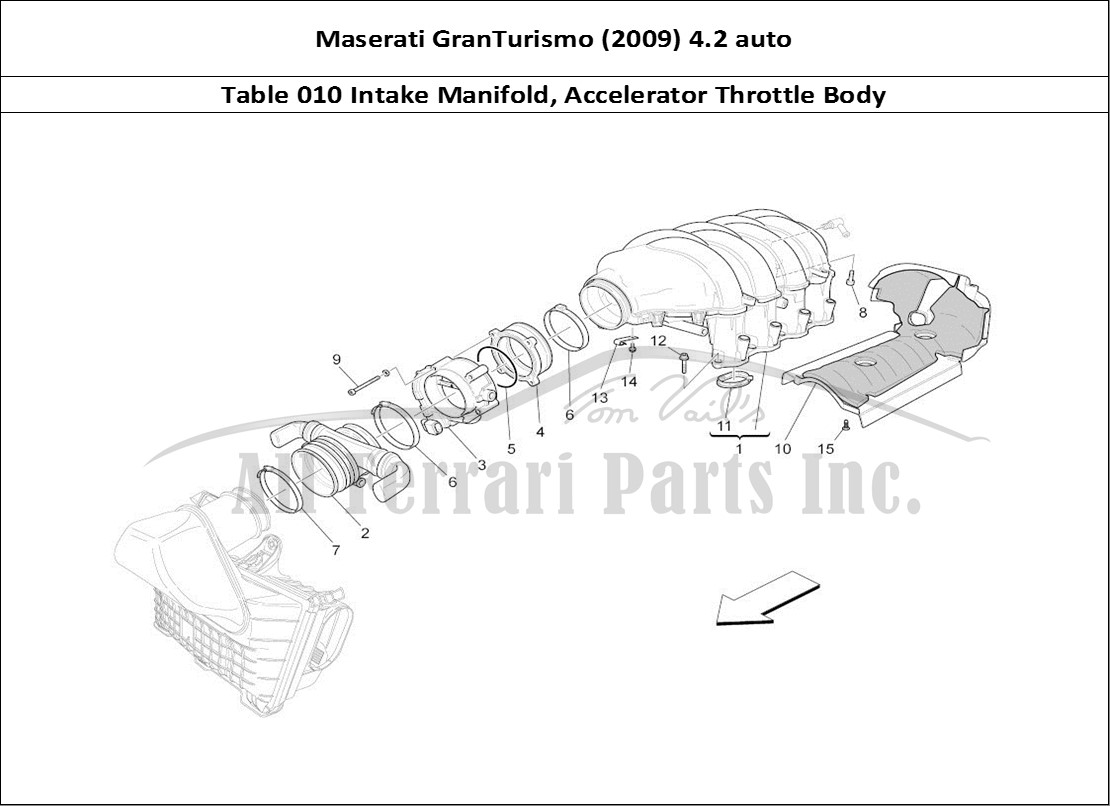 Ferrari Parts Maserati GranTurismo (2009) 4.2 auto Page 010 Intake Manifold And Throt