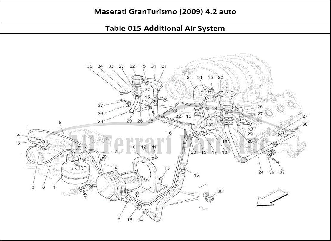 Ferrari Parts Maserati GranTurismo (2009) 4.2 auto Page 015 Additional Air System