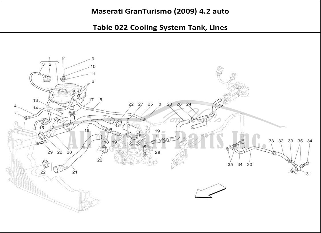 Ferrari Parts Maserati GranTurismo (2009) 4.2 auto Page 022 Cooling System: Nourice A