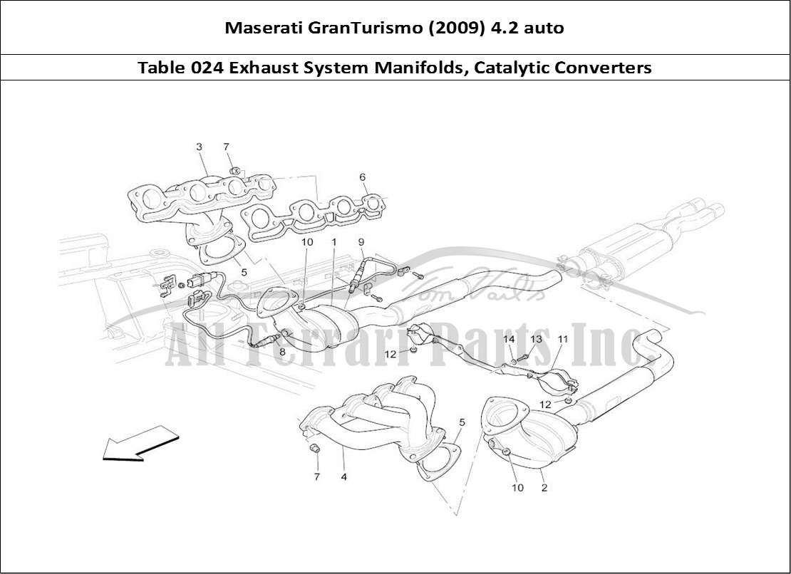 Ferrari Parts Maserati GranTurismo (2009) 4.2 auto Page 024 Pre-catalytic Converters