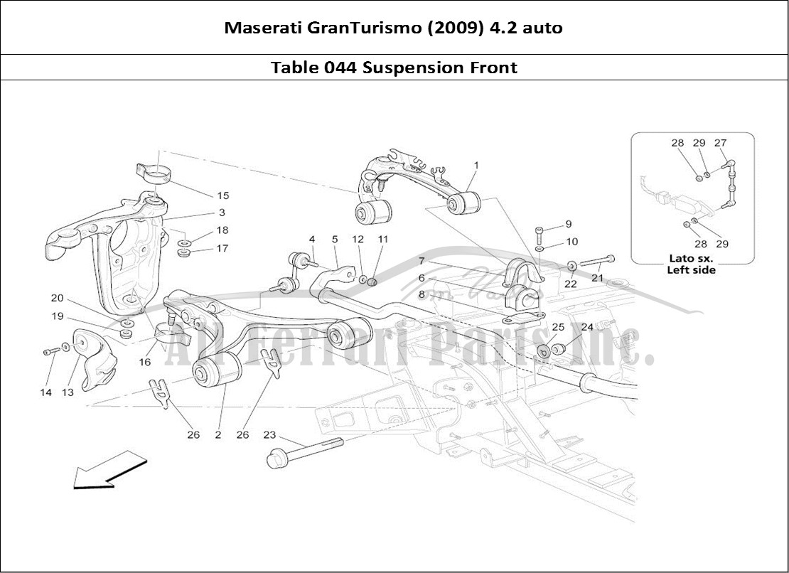 Ferrari Parts Maserati GranTurismo (2009) 4.2 auto Page 044 Front Suspension