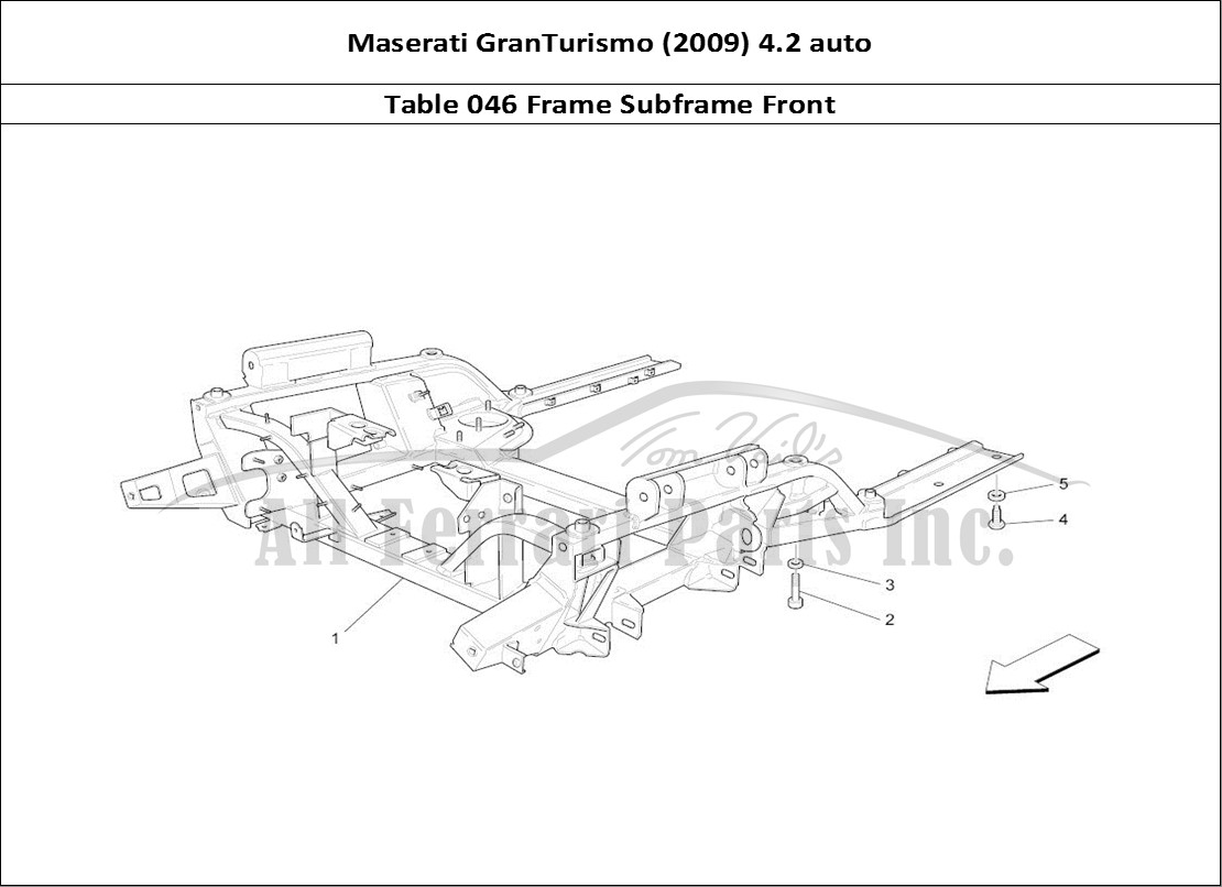 Ferrari Parts Maserati GranTurismo (2009) 4.2 auto Page 046 Front Underchassis