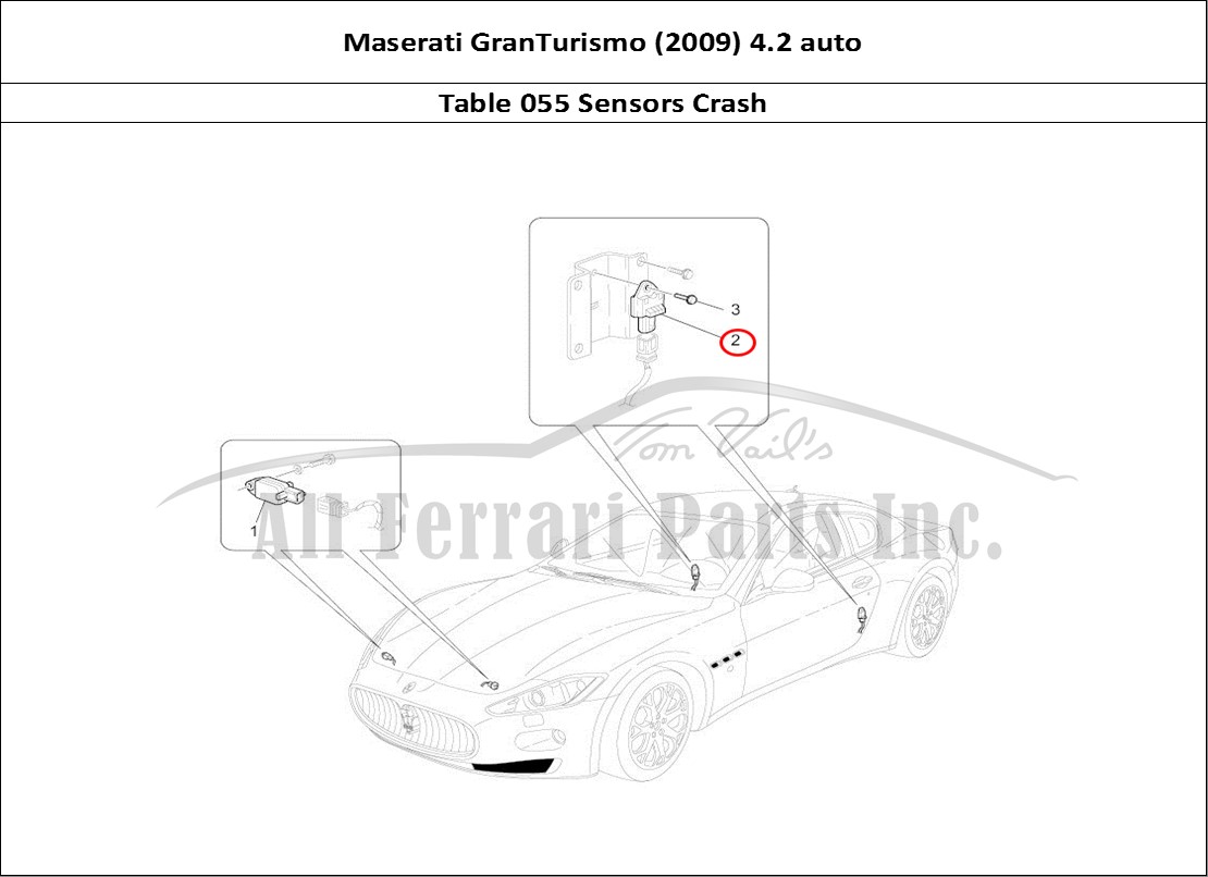Ferrari Parts Maserati GranTurismo (2009) 4.2 auto Page 055 Crash Sensors
