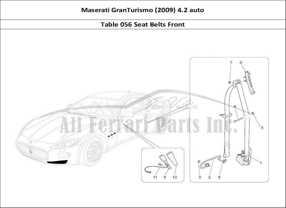 Ferrari Parts Maserati GranTurismo (2009) 4.2 auto Page 056 Front Seatbelts