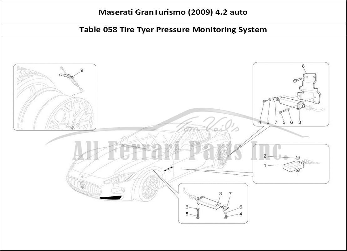 Ferrari Parts Maserati GranTurismo (2009) 4.2 auto Page 058 Tyre Pressure Monitoring