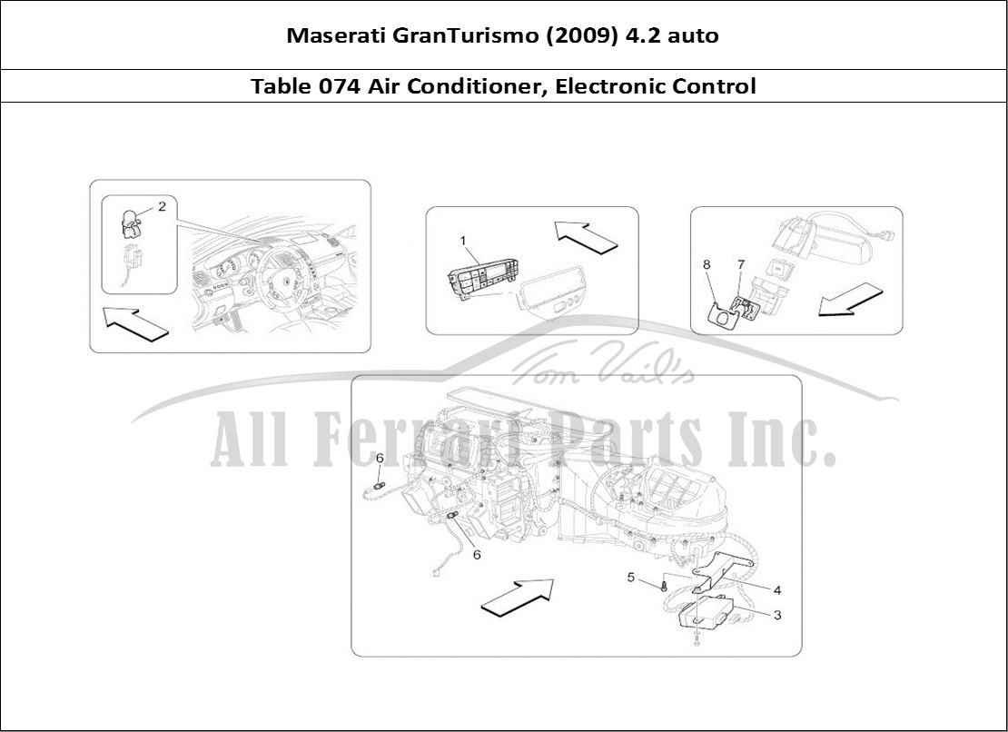 Ferrari Parts Maserati GranTurismo (2009) 4.2 auto Page 074 A/c Unit: Electronic Cont