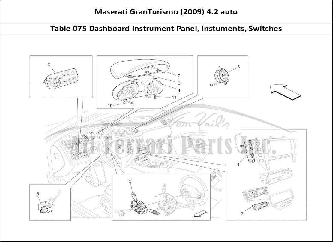 Ferrari Parts Maserati GranTurismo (2009) 4.2 auto Page 075 Dashboard Devices