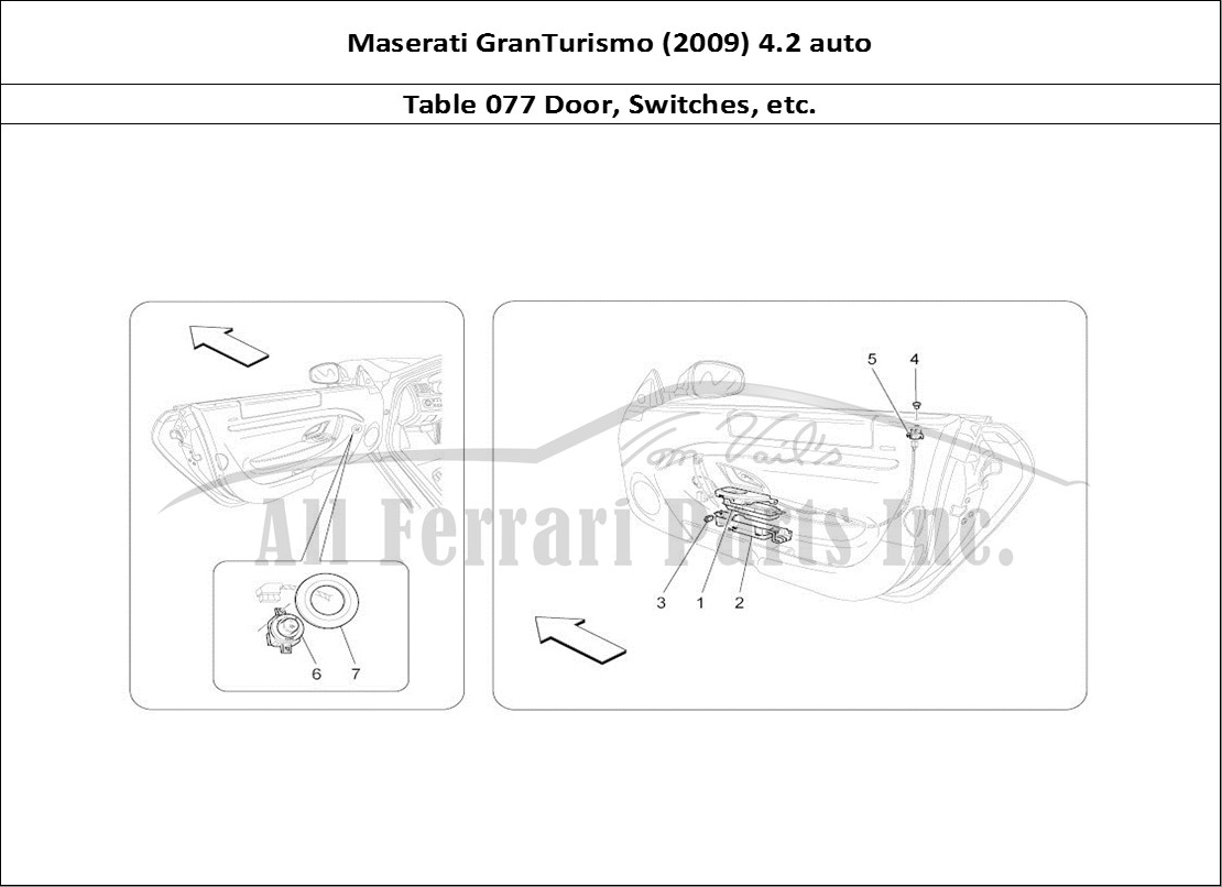 Ferrari Parts Maserati GranTurismo (2009) 4.2 auto Page 077 Door Devices