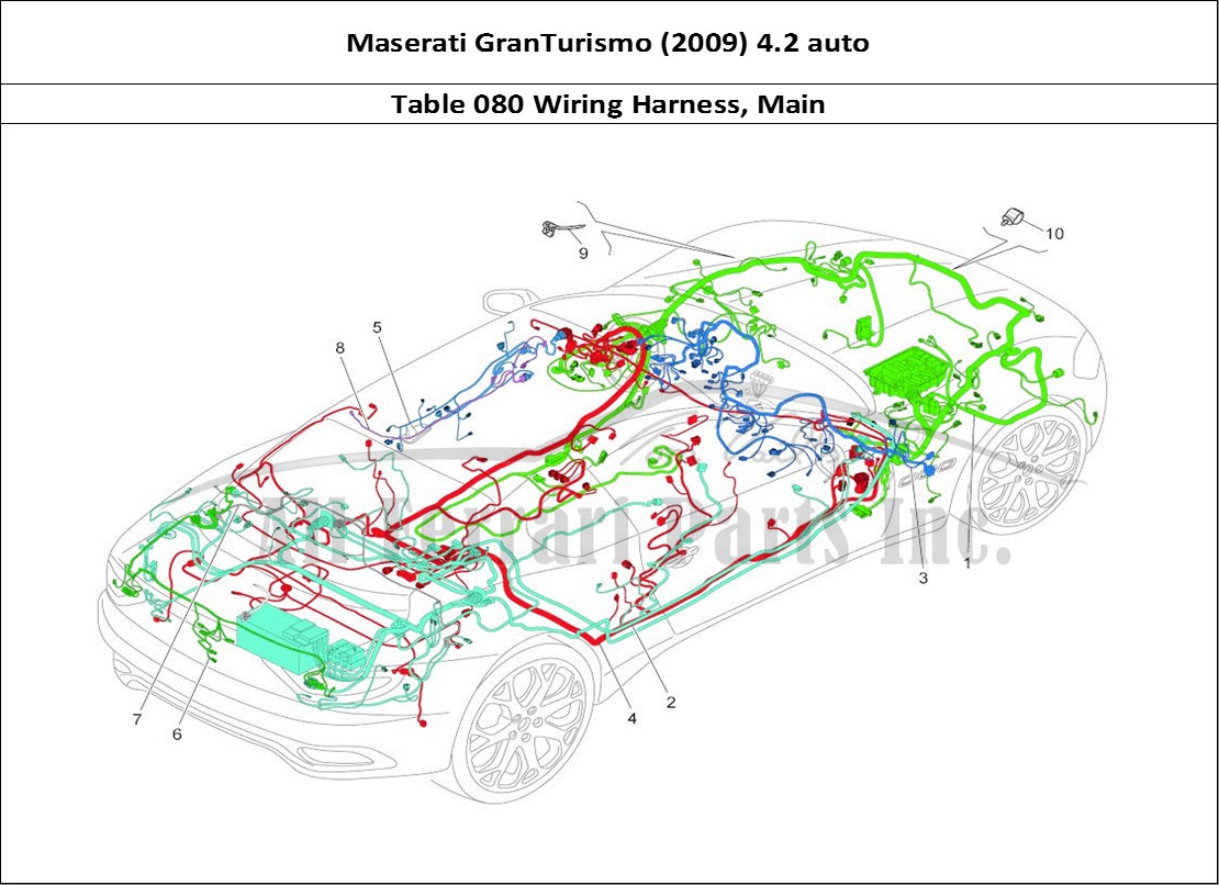 Ferrari Parts Maserati GranTurismo (2009) 4.2 auto Page 080 Main Wiring