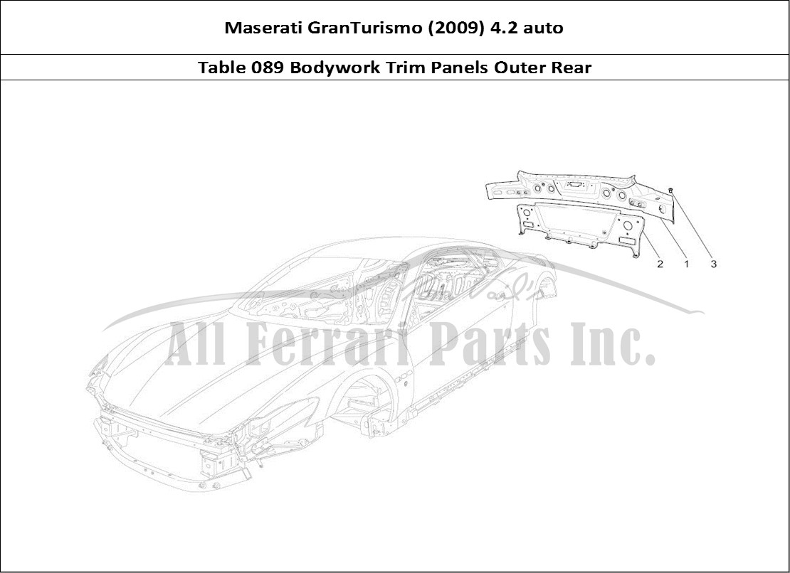 Ferrari Parts Maserati GranTurismo (2009) 4.2 auto Page 089 Bodywork And Rear Outer T