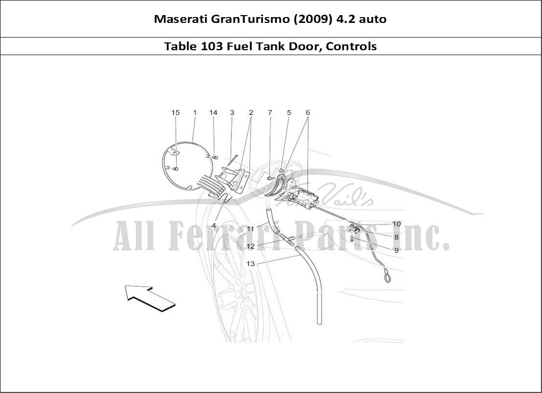 Ferrari Parts Maserati GranTurismo (2009) 4.2 auto Page 103 Fuel Tank Door And Contro