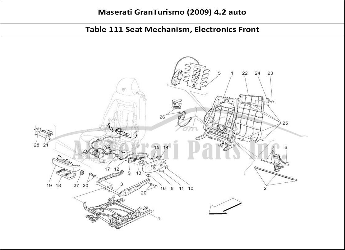 Ferrari Parts Maserati GranTurismo (2009) 4.2 auto Page 111 Front Seats: Mechanics An