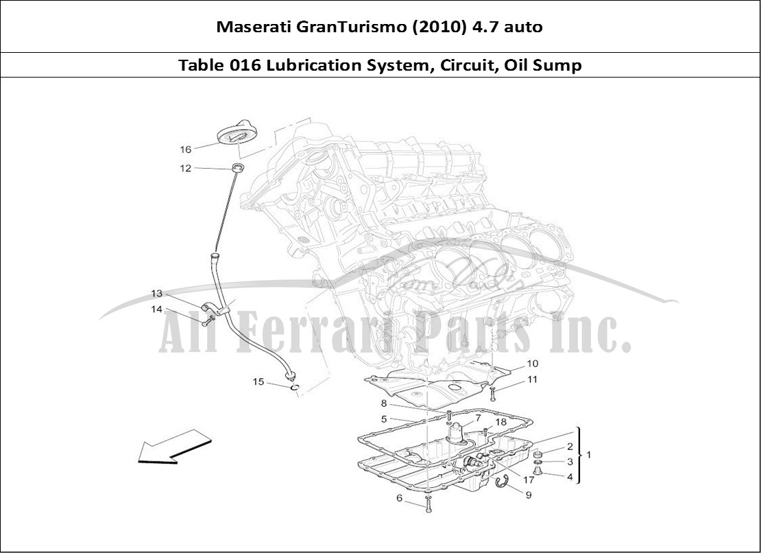 Ferrari Parts Maserati GranTurismo (2010) 4.7 auto Page 016 Lubrication System: Circu