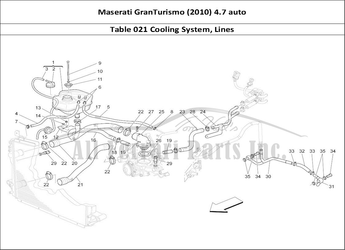 Ferrari Parts Maserati GranTurismo (2010) 4.7 auto Page 021 Cooling System: Nourice A