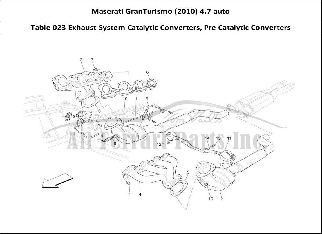 Ferrari Parts Maserati GranTurismo (2010) 4.7 auto Page 023 Pre-catalytic Converters