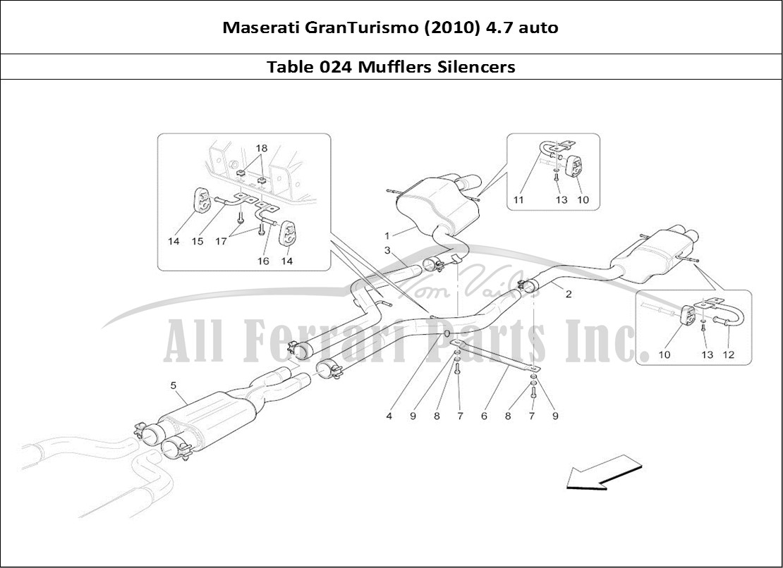 Ferrari Parts Maserati GranTurismo (2010) 4.7 auto Page 024 Silencers