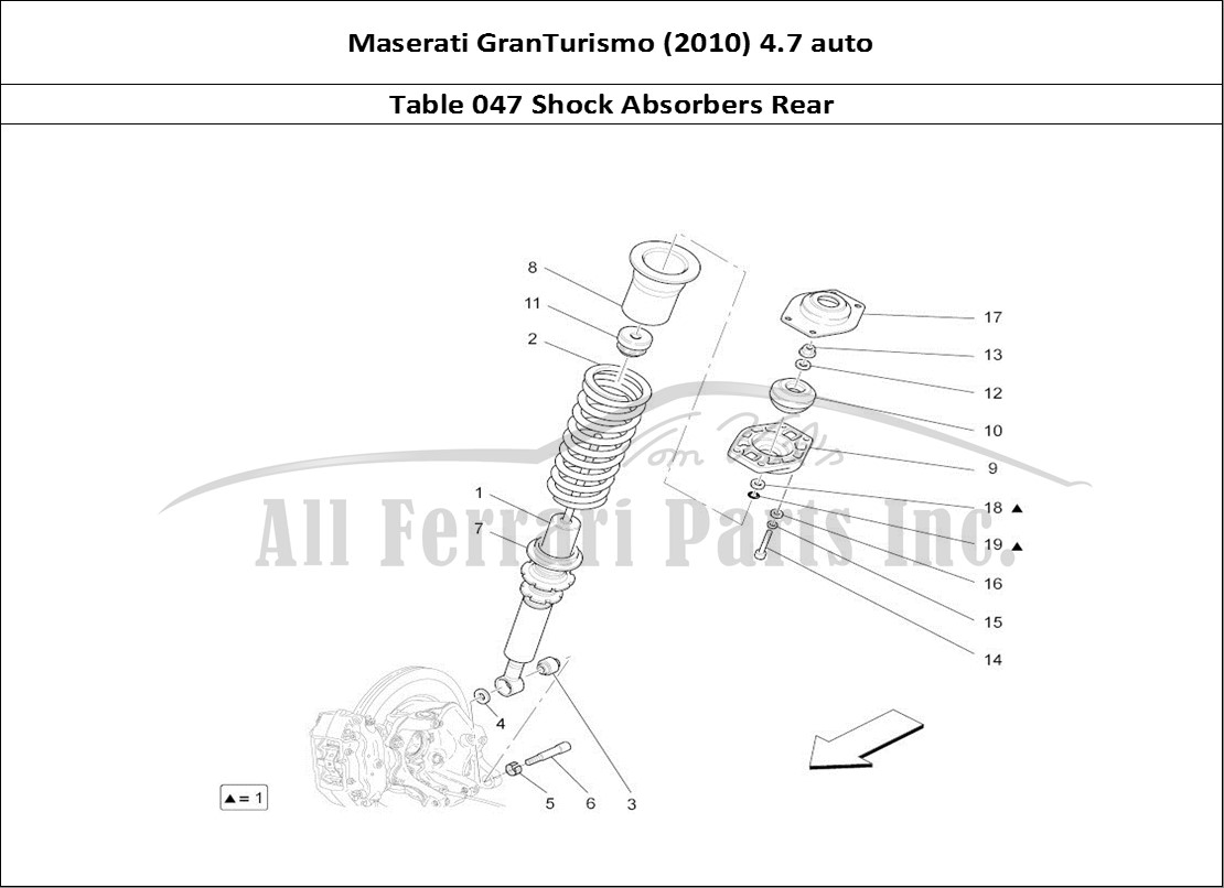 Ferrari Parts Maserati GranTurismo (2010) 4.7 auto Page 047 Rear Shock Absorber Devic