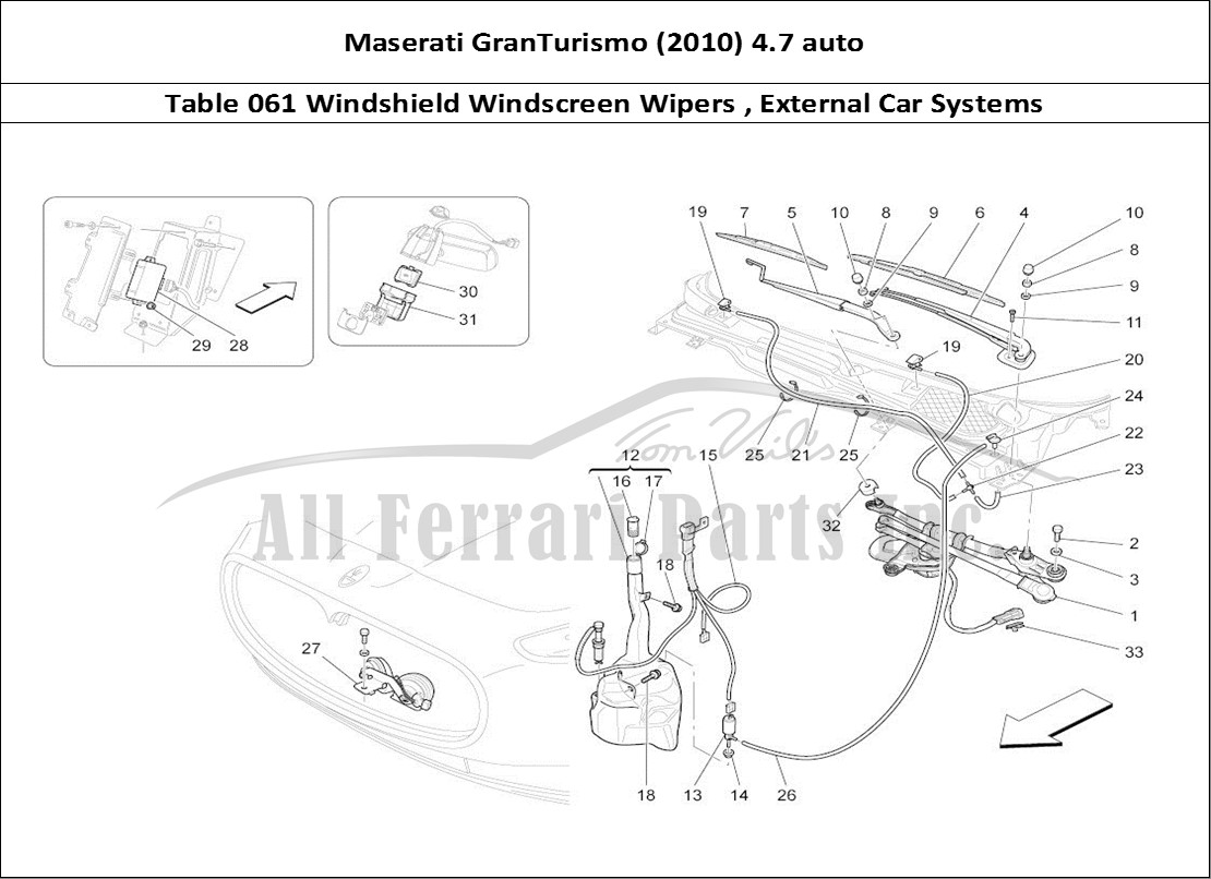 Ferrari Parts Maserati GranTurismo (2010) 4.7 auto Page 061 External Vehicle Devices