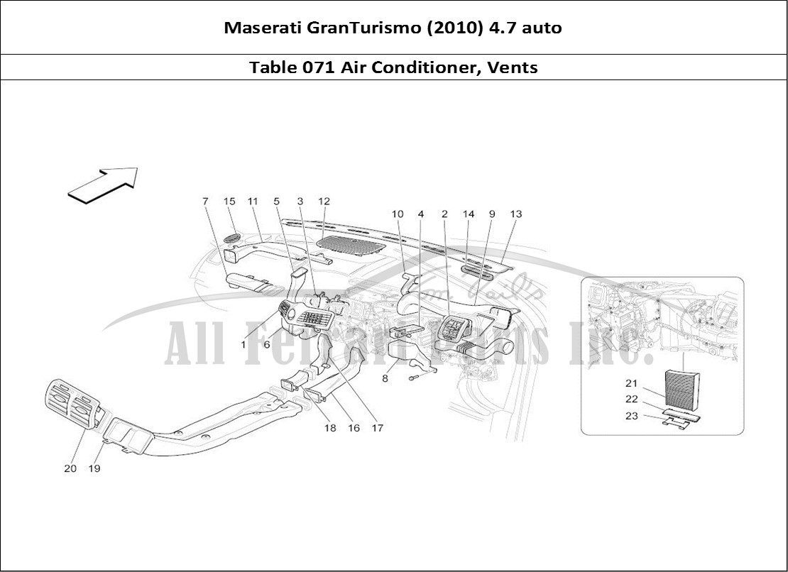 Ferrari Parts Maserati GranTurismo (2010) 4.7 auto Page 071 A/c Unit: Diffusion