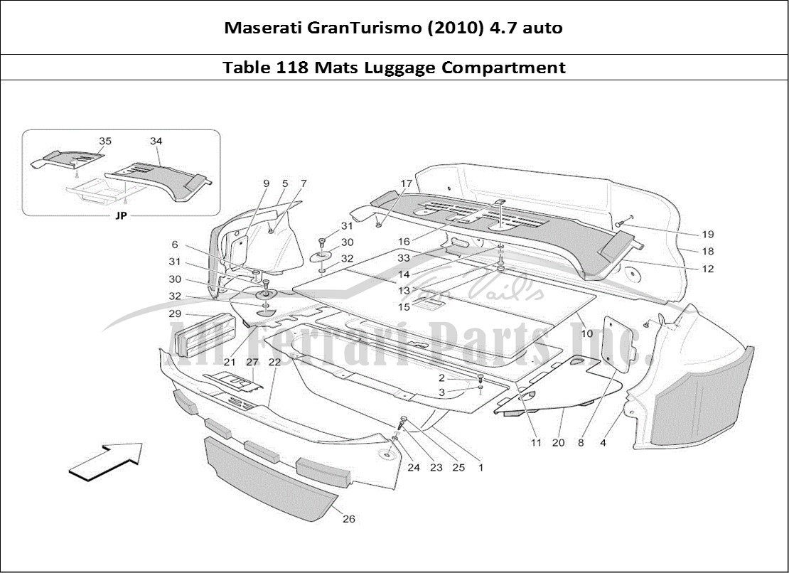 Ferrari Parts Maserati GranTurismo (2010) 4.7 auto Page 118 Luggage Compartment Mats
