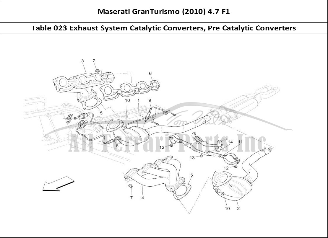 Ferrari Parts Maserati GranTurismo (2010) 4.7 F1 Page 023 Pre-catalytic Converters