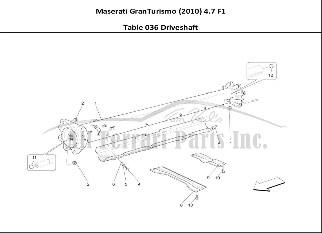Ferrari Parts Maserati GranTurismo (2010) 4.7 F1 Page 036 Transmission Pipe