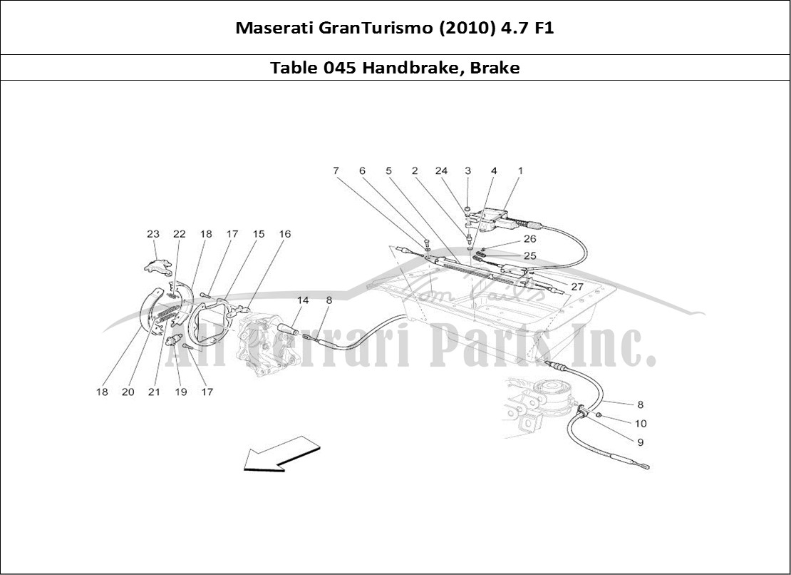 Ferrari Parts Maserati GranTurismo (2010) 4.7 F1 Page 045 Handbrake