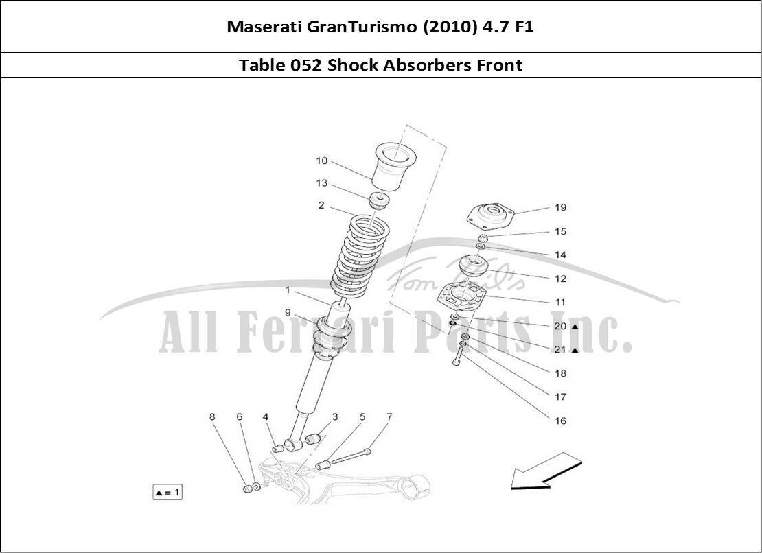 Ferrari Parts Maserati GranTurismo (2010) 4.7 F1 Page 052 Front Shock Absorber Devi