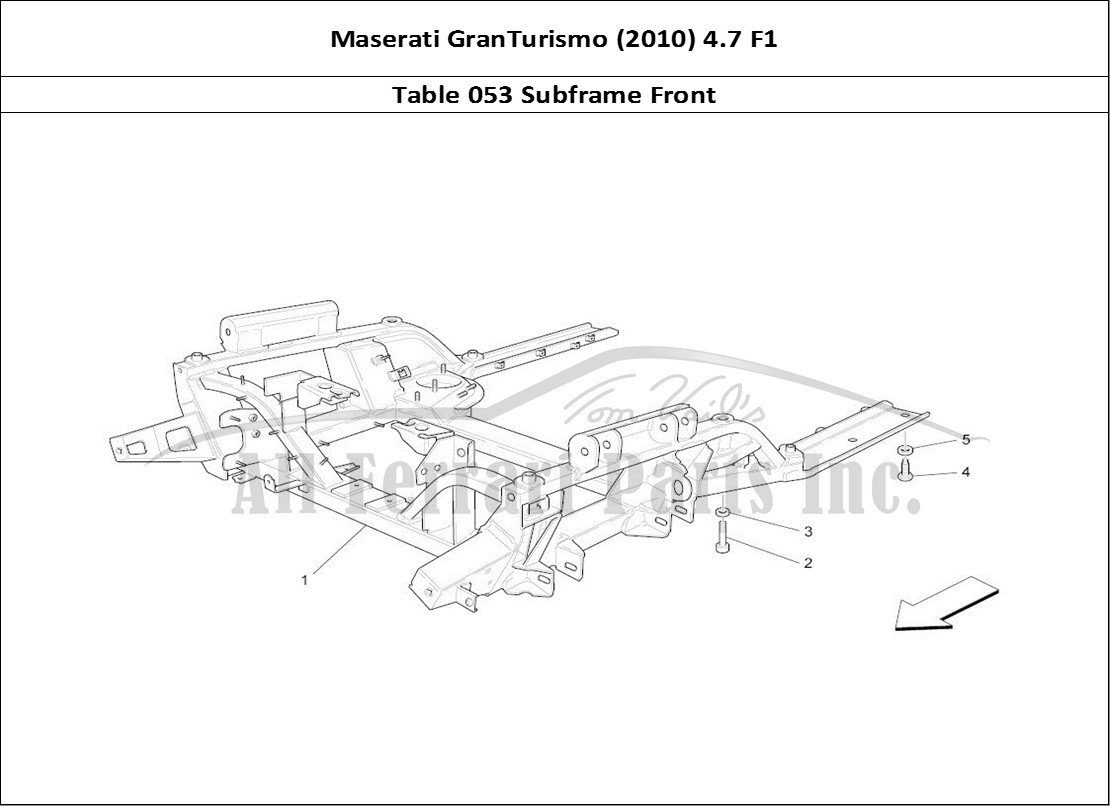 Ferrari Parts Maserati GranTurismo (2010) 4.7 F1 Page 053 Front Underchassis