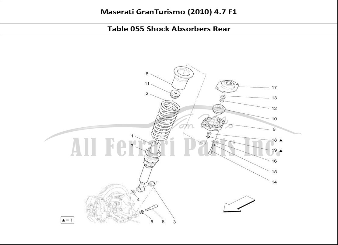 Ferrari Parts Maserati GranTurismo (2010) 4.7 F1 Page 055 Rear Shock Absorber Devic
