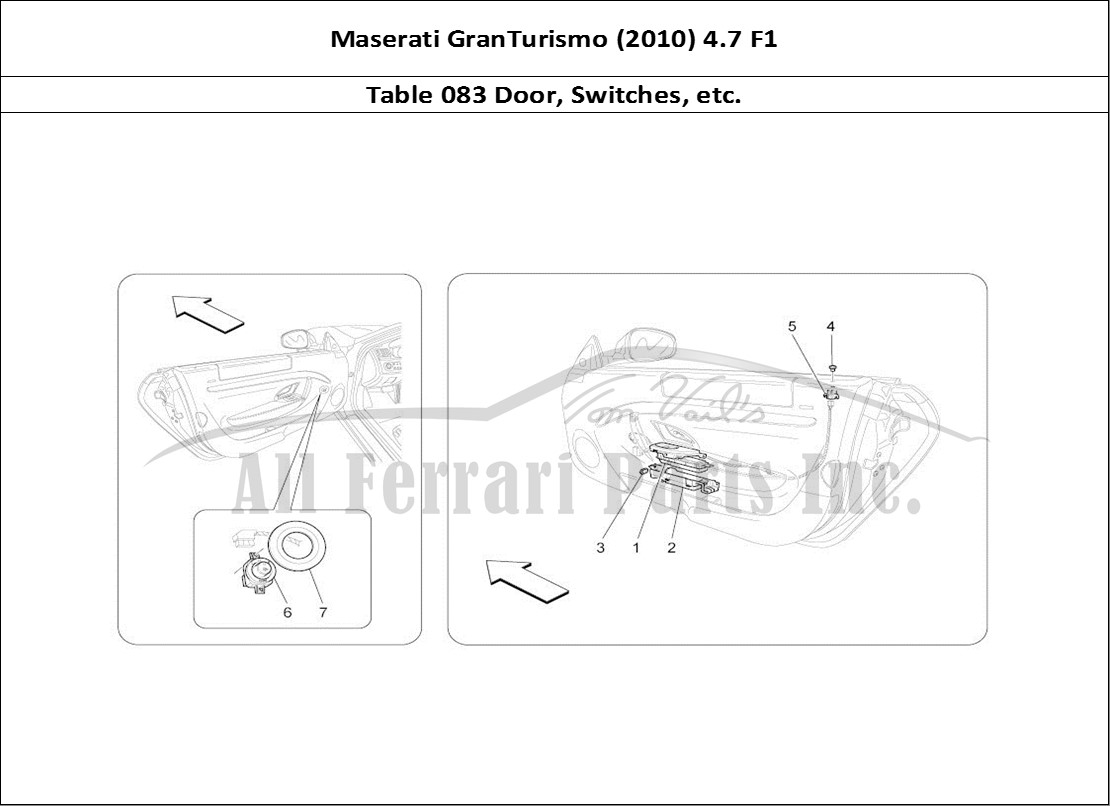 Ferrari Parts Maserati GranTurismo (2010) 4.7 F1 Page 083 Door Devices