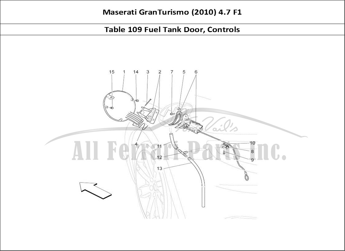 Ferrari Parts Maserati GranTurismo (2010) 4.7 F1 Page 109 Fuel Tank Door And Contro