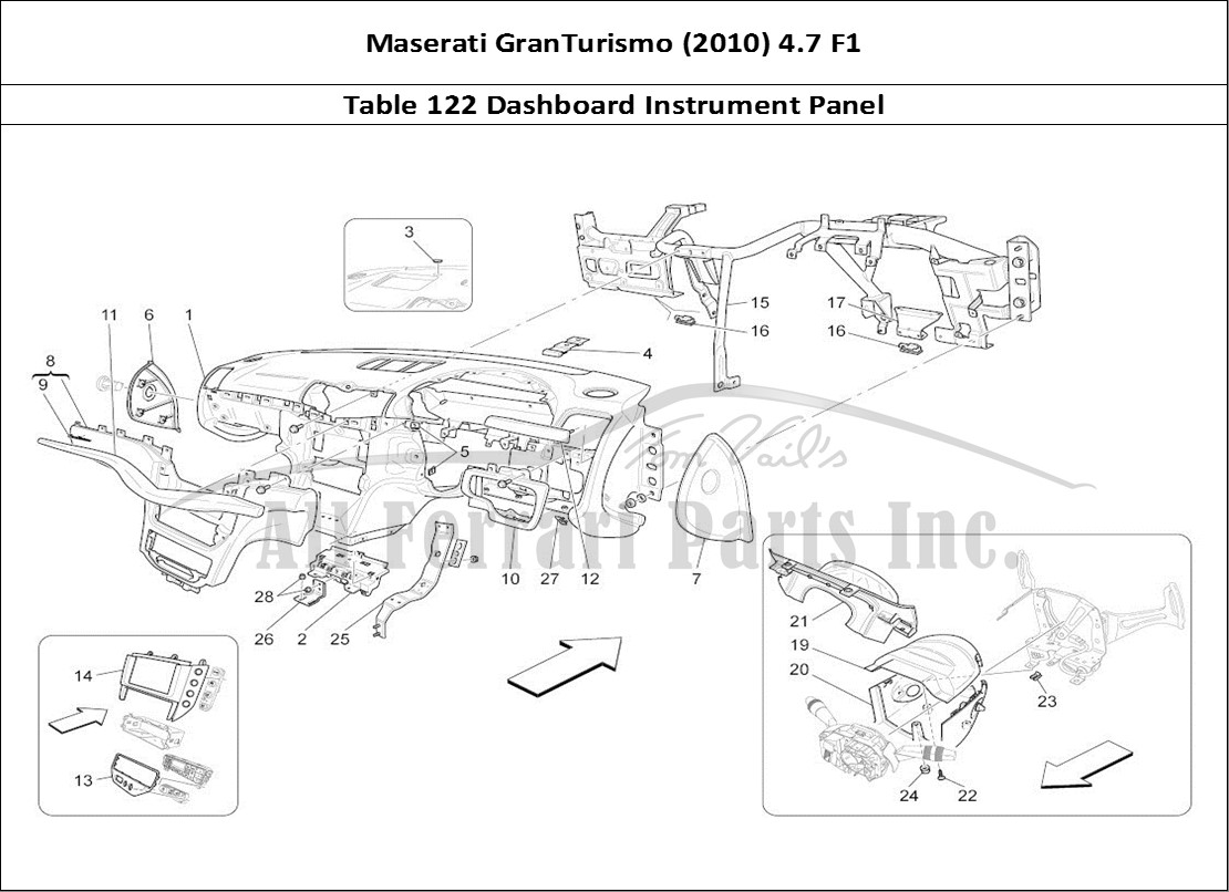 Ferrari Parts Maserati GranTurismo (2010) 4.7 F1 Page 122 Dashboard Unit
