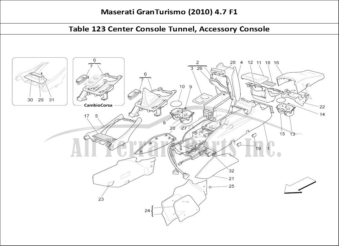 Ferrari Parts Maserati GranTurismo (2010) 4.7 F1 Page 123 Accessory Console And Cen